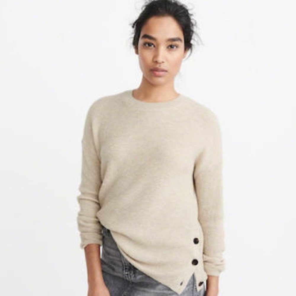 Wool Blend Side Button Sweater